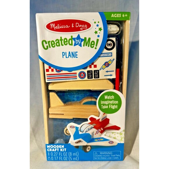 Melissa & Doug Other - NEW Melissa & Doug Created by Me! Plane 9518 Wooden Craft Kit w Stickers & Paint